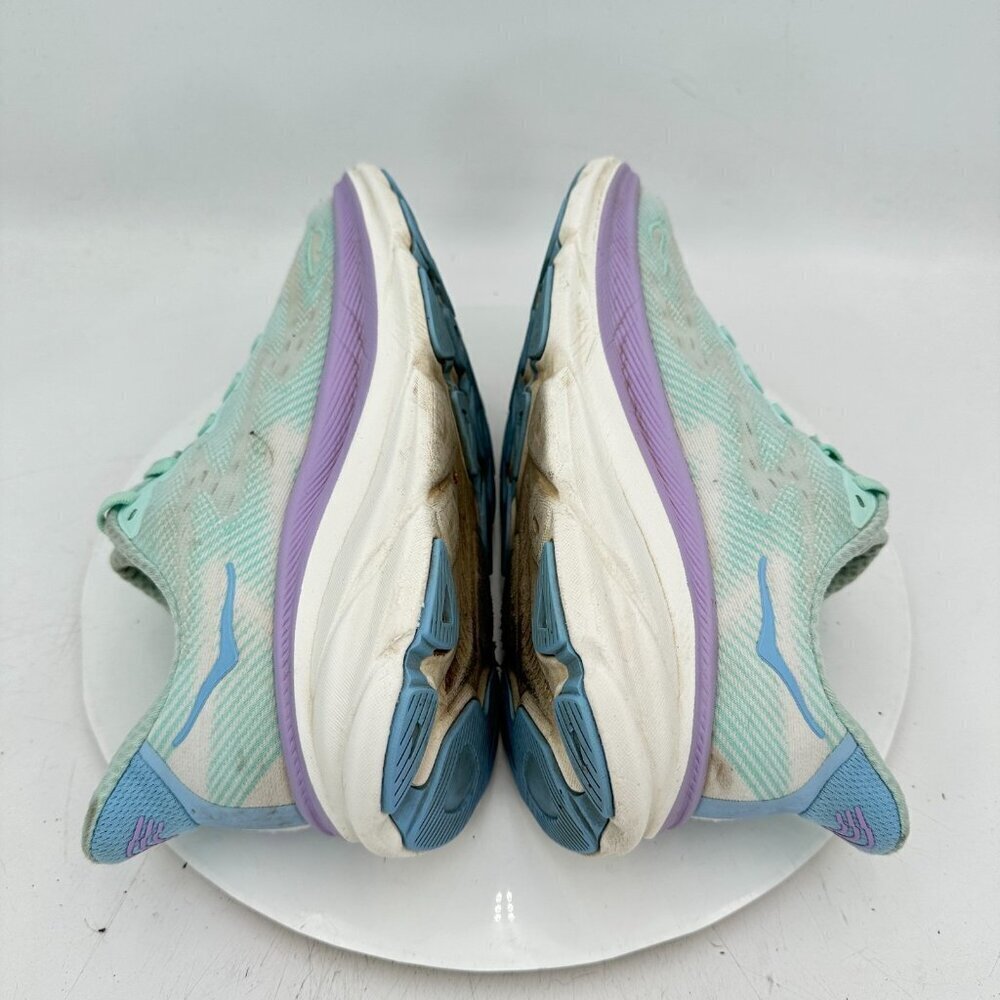 Hoka One One W Clifton 9 Women Size 9B 1127896-SOLM Sunlit Ocean Lilac Mist - Picture 6 of 11
